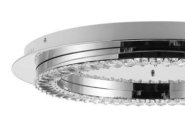Cristal Integrated Iron/Crystal Glam LED Flush Mount - JONATHAN Y